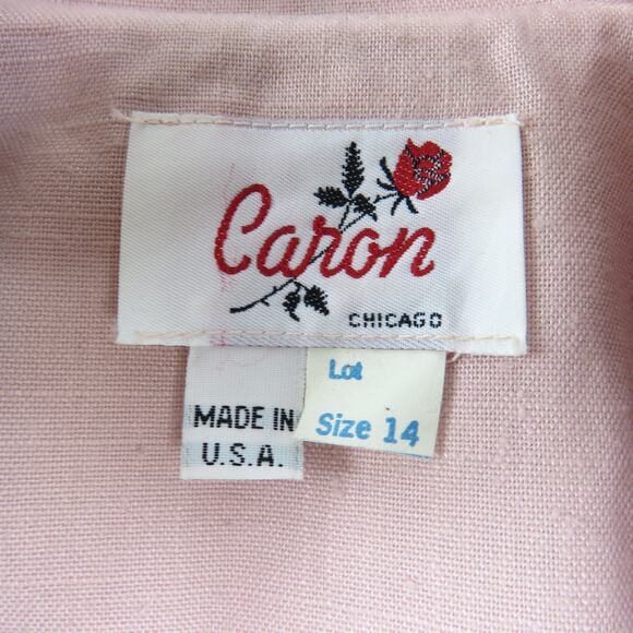 Caron 1980s Pastel Pink Blazer with Lace Detail Large Retro Coquette Balletcore - Picture 5 of 7